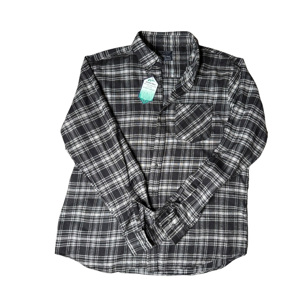 Jackson Hole Flannel Shirt Yarn Dyed Plaid Ultimate Comfort XL
